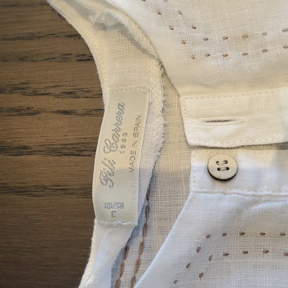 Pili Carrera white Linen Shirt Size 3yrs - Picture 2 of 2